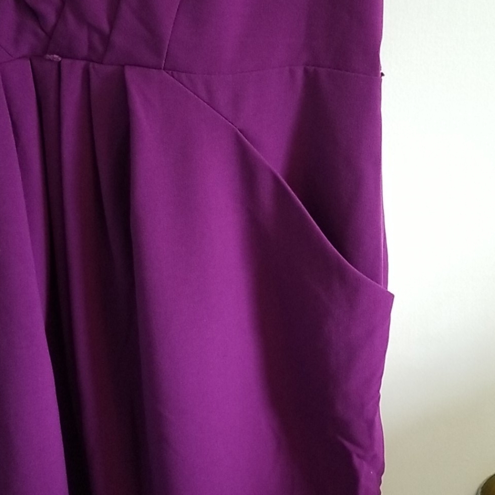 Calvin Klein purple faux wrap dress with pockets - size 12 - Picture 2 of 7